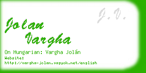 jolan vargha business card