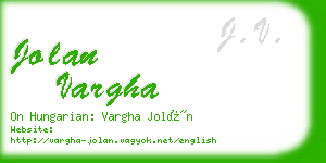 jolan vargha business card